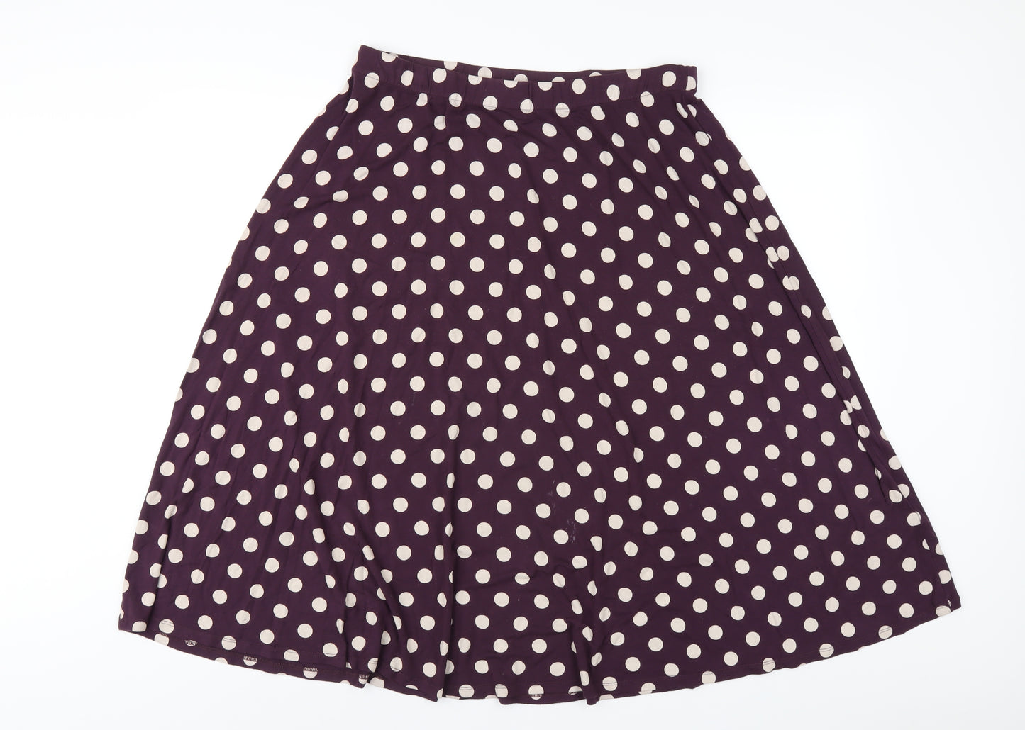 Boden Womens Purple Polka Dot Viscose A-Line Skirt Size 16