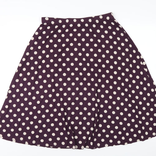 Boden Womens Purple Polka Dot Viscose A-Line Skirt Size 16