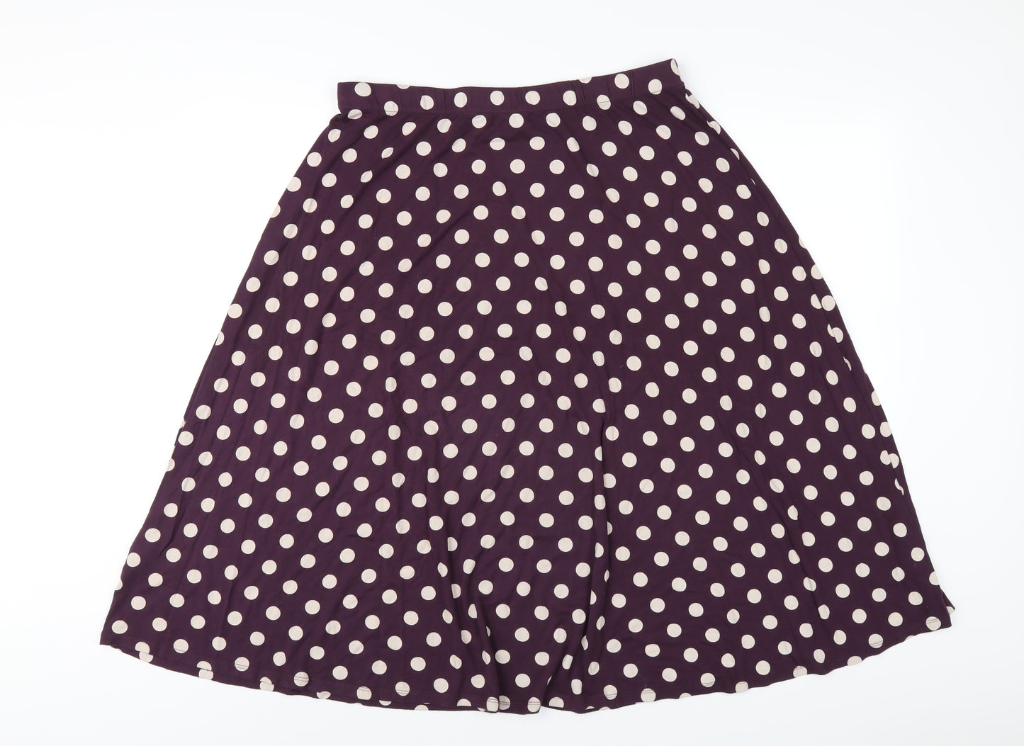 Boden Womens Purple Polka Dot Viscose A-Line Skirt Size 16