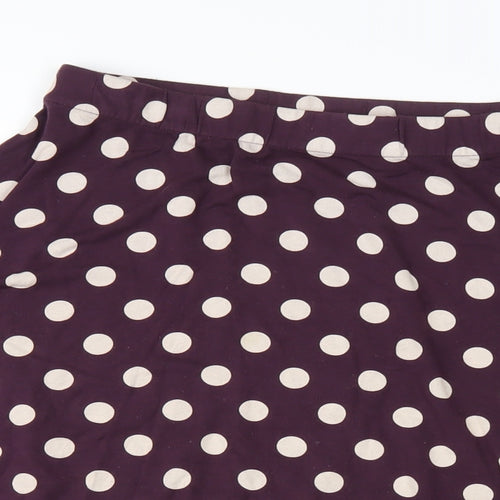 Boden Womens Purple Polka Dot Viscose A-Line Skirt Size 16