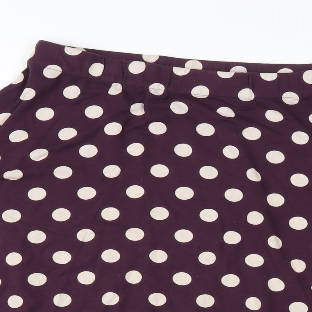 Boden Womens Purple Polka Dot Viscose A-Line Skirt Size 16