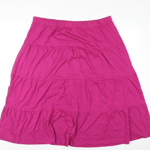 American Sweetheart Womens Pink Cotton A-Line Skirt Size 2XL