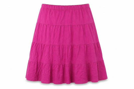 Front view of American Sweetheart women’s pink cotton a-line skirt, size 2XL