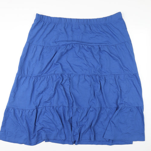 American Sweetheart Womens Blue Cotton A-Line Skirt Size 3XL