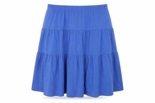 Front view of American Sweetheart women’s blue cotton a-line skirt, size 3XL