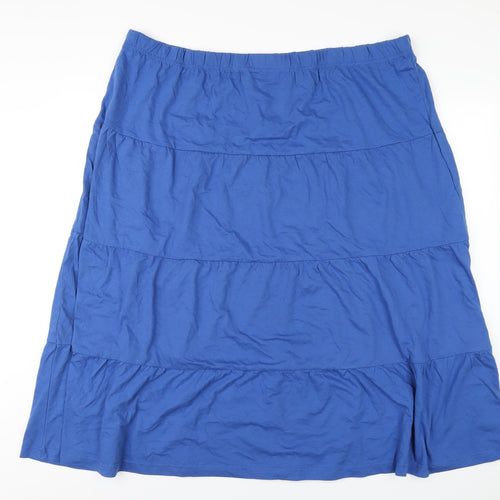American Sweetheart Womens Blue Cotton A-Line Skirt Size 3XL