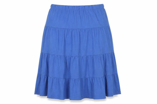 Front view of American Sweetheart women’s blue cotton a-line skirt, size 3XL