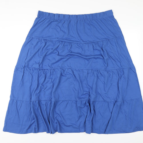 American Sweetheart Womens Blue Cotton A-Line Skirt Size 3XL