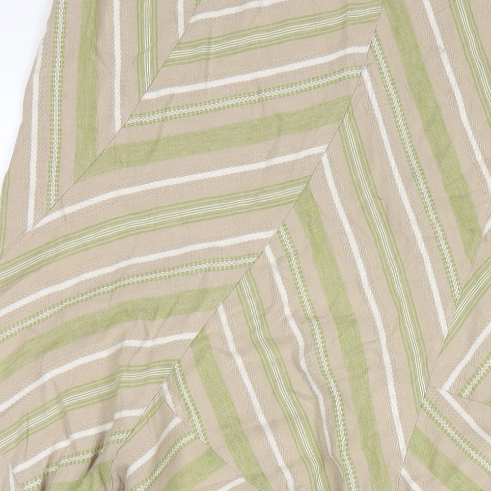 Per Una Womens Multicoloured Geometric Linen A-Line Skirt Size 12 Zip