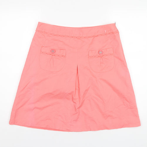 Dickins & Jones Womens Pink Cotton A-Line Skirt Size 14 Zip