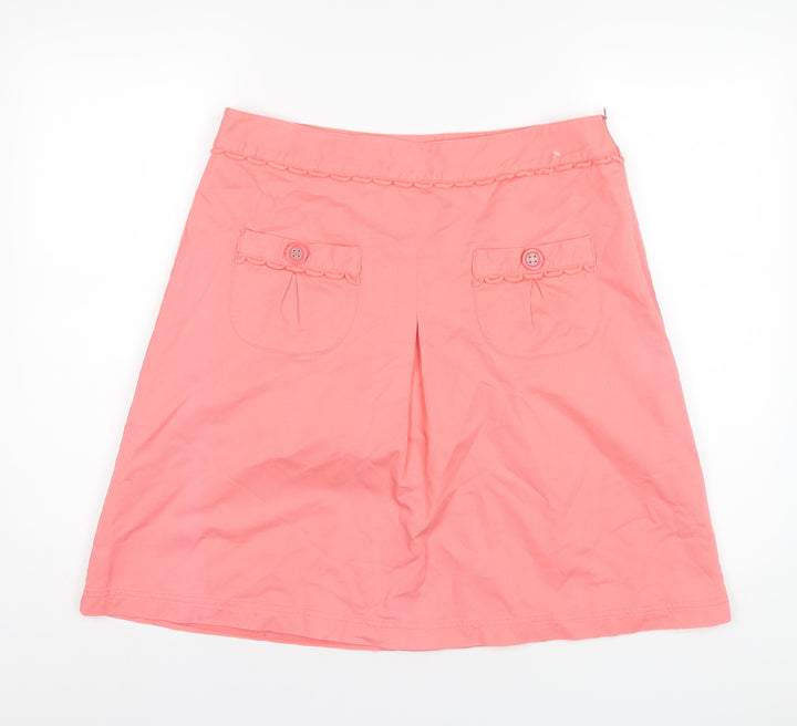 Dickins & Jones Womens Pink Cotton A-Line Skirt Size 14 Zip