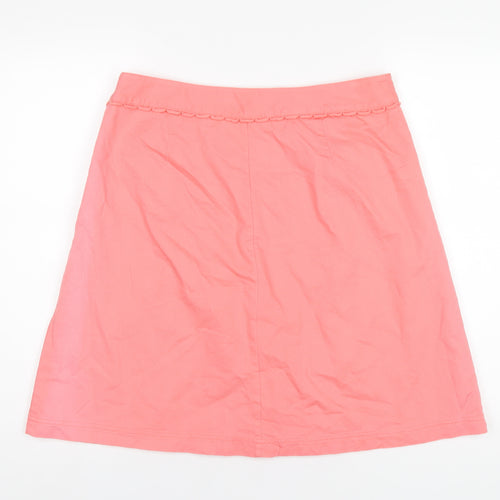 Dickins & Jones Womens Pink Cotton A-Line Skirt Size 14 Zip