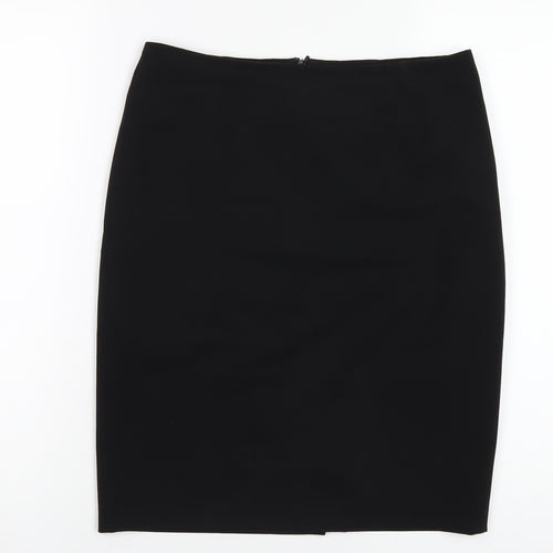 One Womens Black Polyester Straight & Pencil Skirt Size 10 Zip