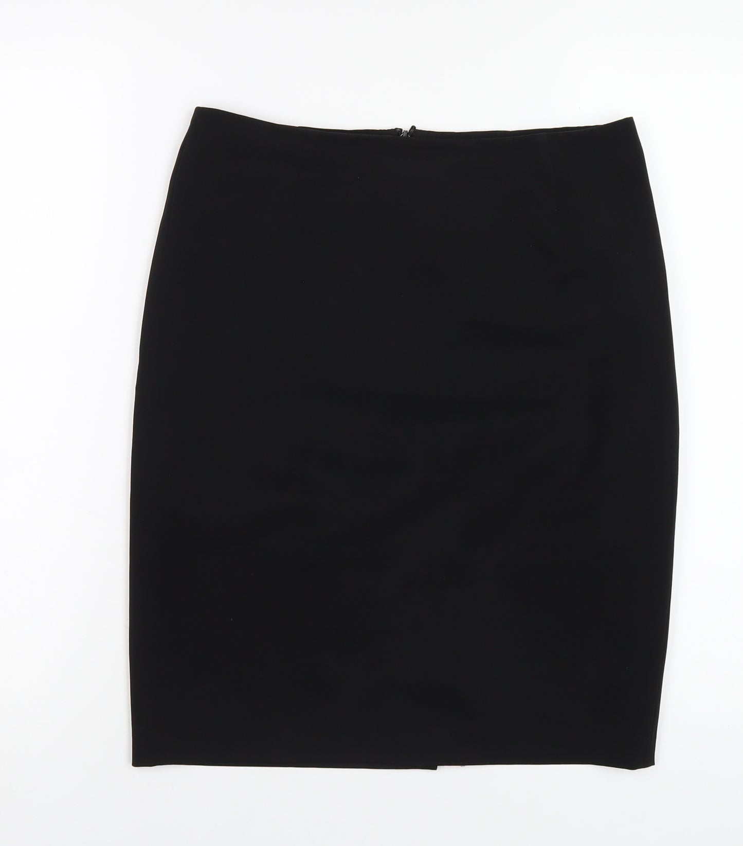 One Womens Black Polyester Straight & Pencil Skirt Size 10 Zip
