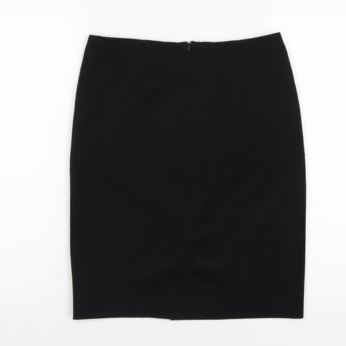 One Womens Black Polyester Straight & Pencil Skirt Size 10 Zip