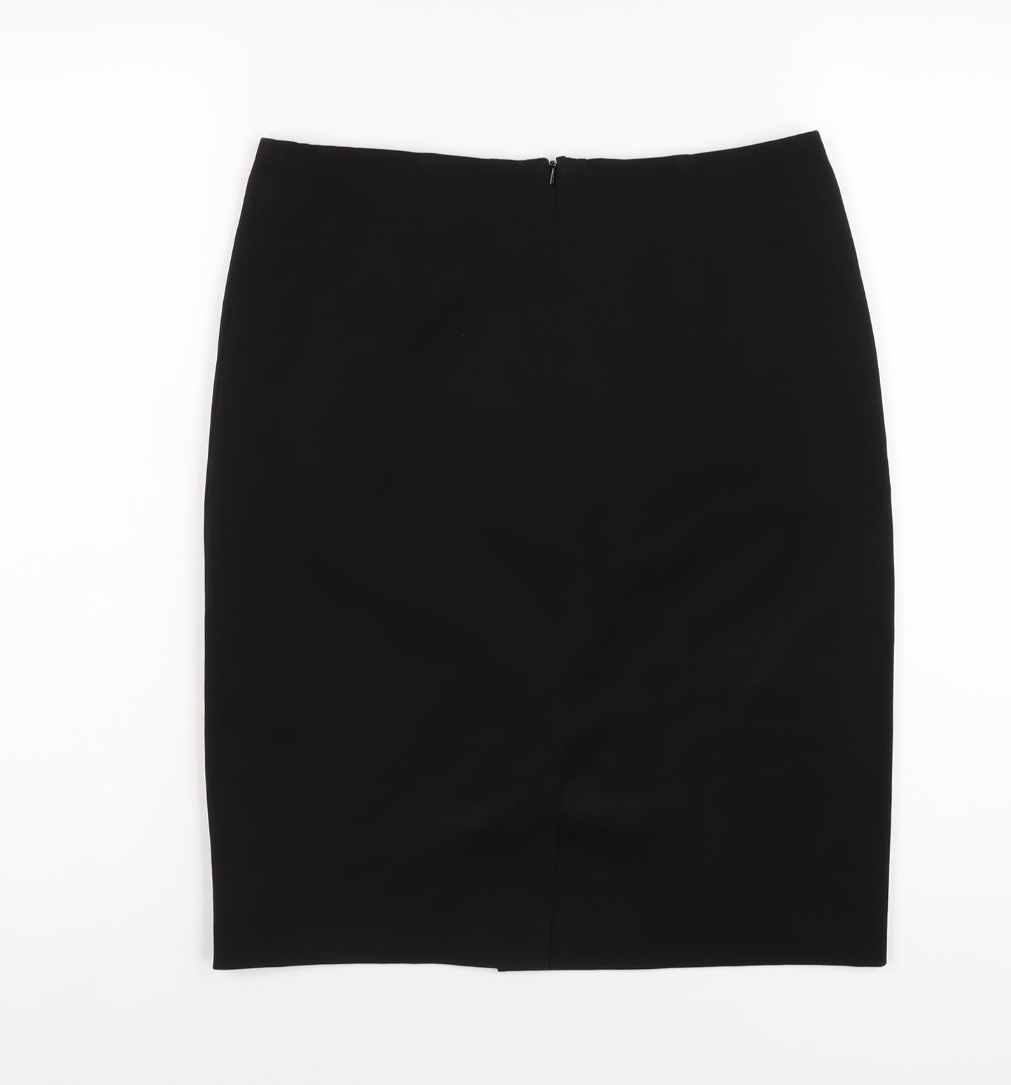 One Womens Black Polyester Straight & Pencil Skirt Size 10 Zip