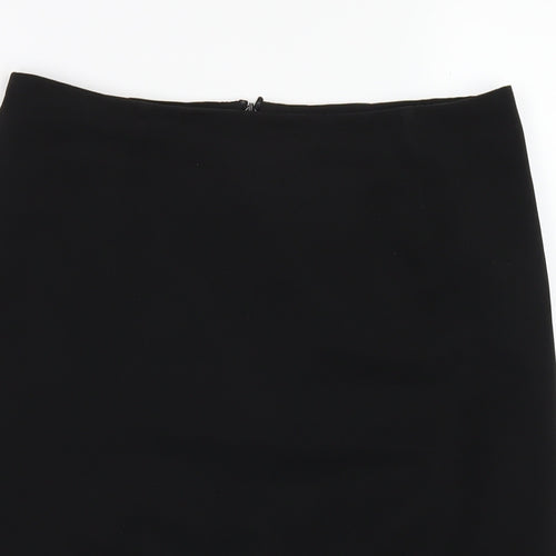One Womens Black Polyester Straight & Pencil Skirt Size 10 Zip