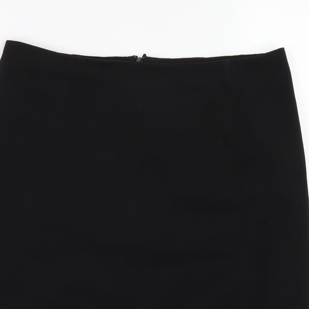 One Womens Black Polyester Straight & Pencil Skirt Size 10 Zip
