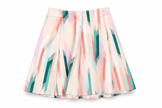 Front view of Decree women’s multicoloured polyester a-line skirt, size S