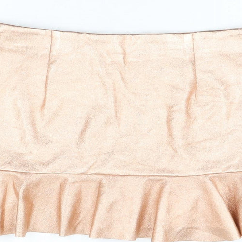 Zara Womens Pink Polyester Mini Skirt Size M Zip