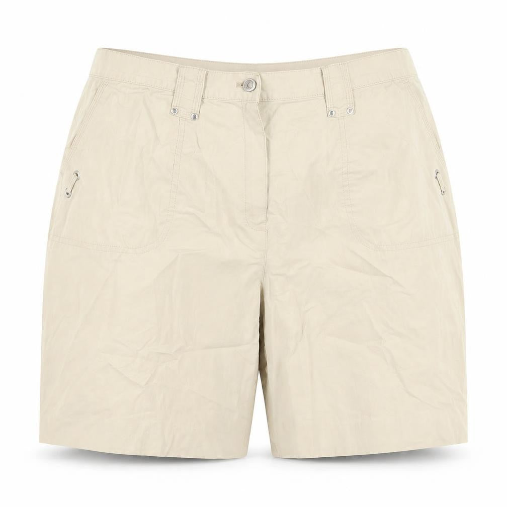 Gelco Womens Beige Cotton Bermuda Shorts Size 16 L7.5 in Regular Zip