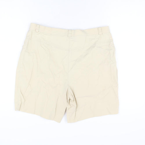 Gelco Womens Beige Cotton Bermuda Shorts Size 16 L7.5 in Regular Zip