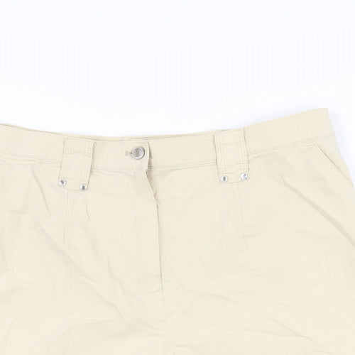 Gelco Womens Beige Cotton Bermuda Shorts Size 16 L7.5 in Regular Zip