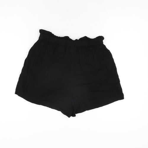 H&M Womens Black Viscose Basic Shorts Size 6 L3 in Regular Pull On