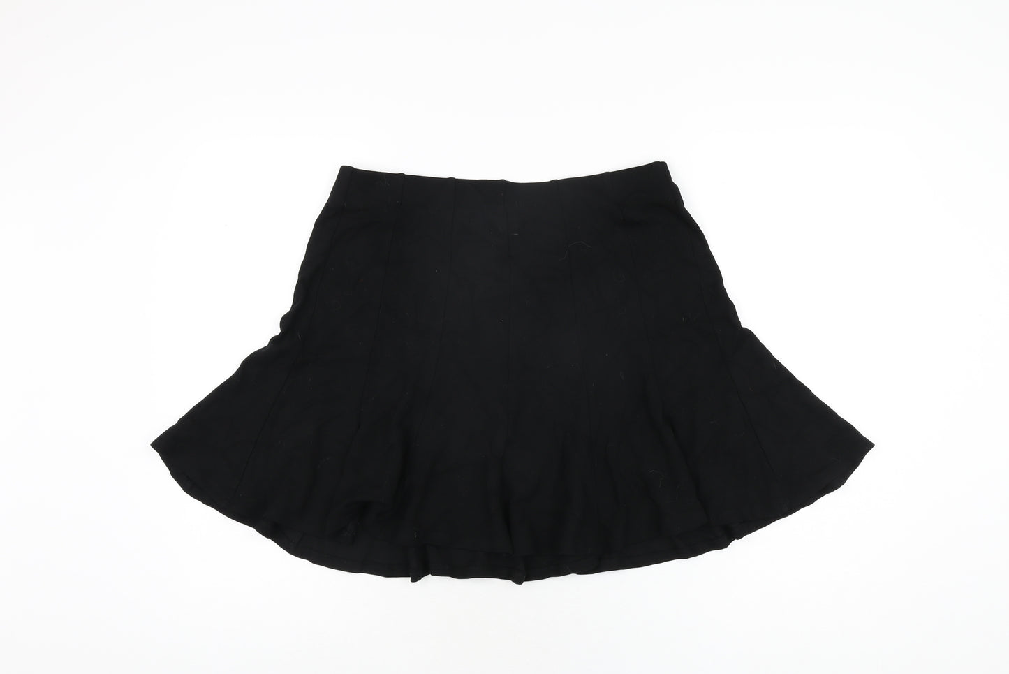 Marks and Spencer Womens Black Viscose Skater Skirt Size 14