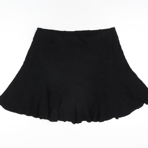 Marks and Spencer Womens Black Viscose Skater Skirt Size 14