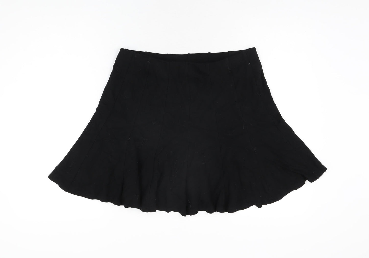 Marks and Spencer Womens Black Viscose Skater Skirt Size 14