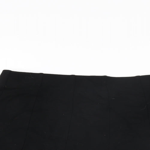Marks and Spencer Womens Black Viscose Skater Skirt Size 14