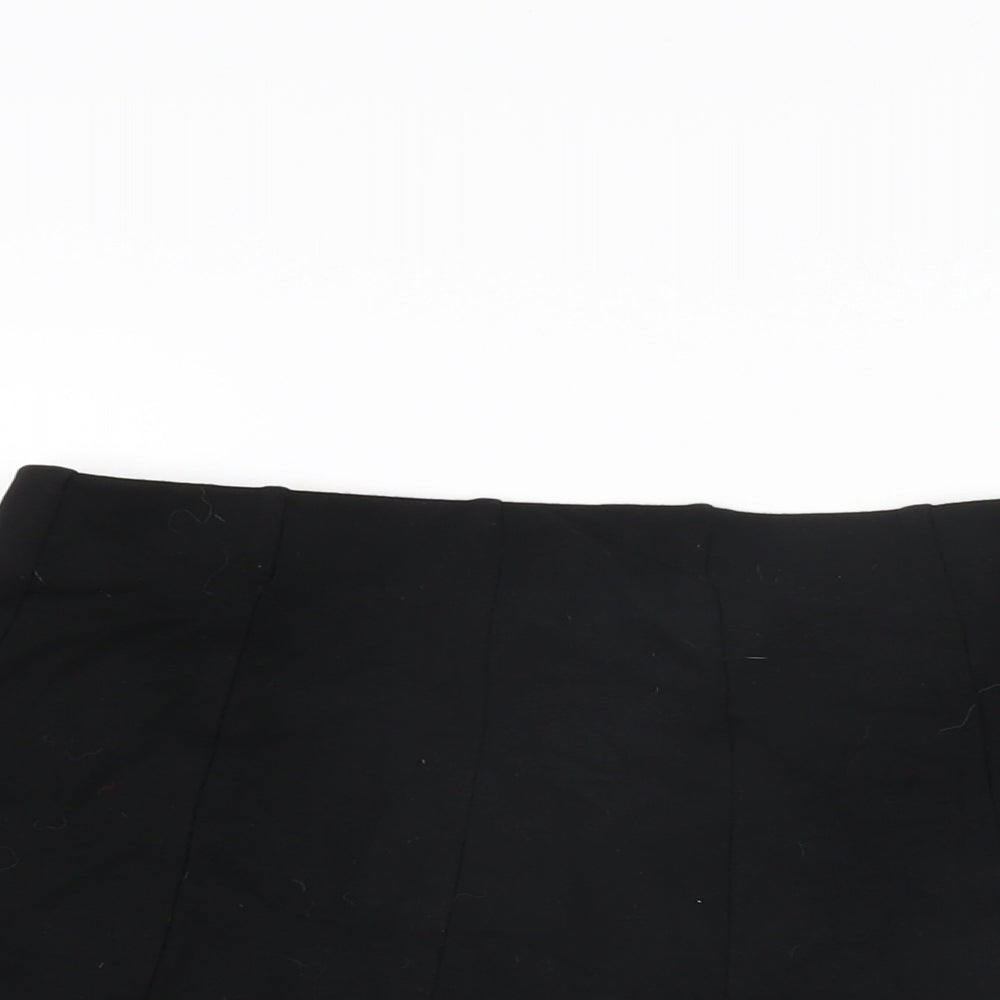 Marks and Spencer Womens Black Viscose Skater Skirt Size 14