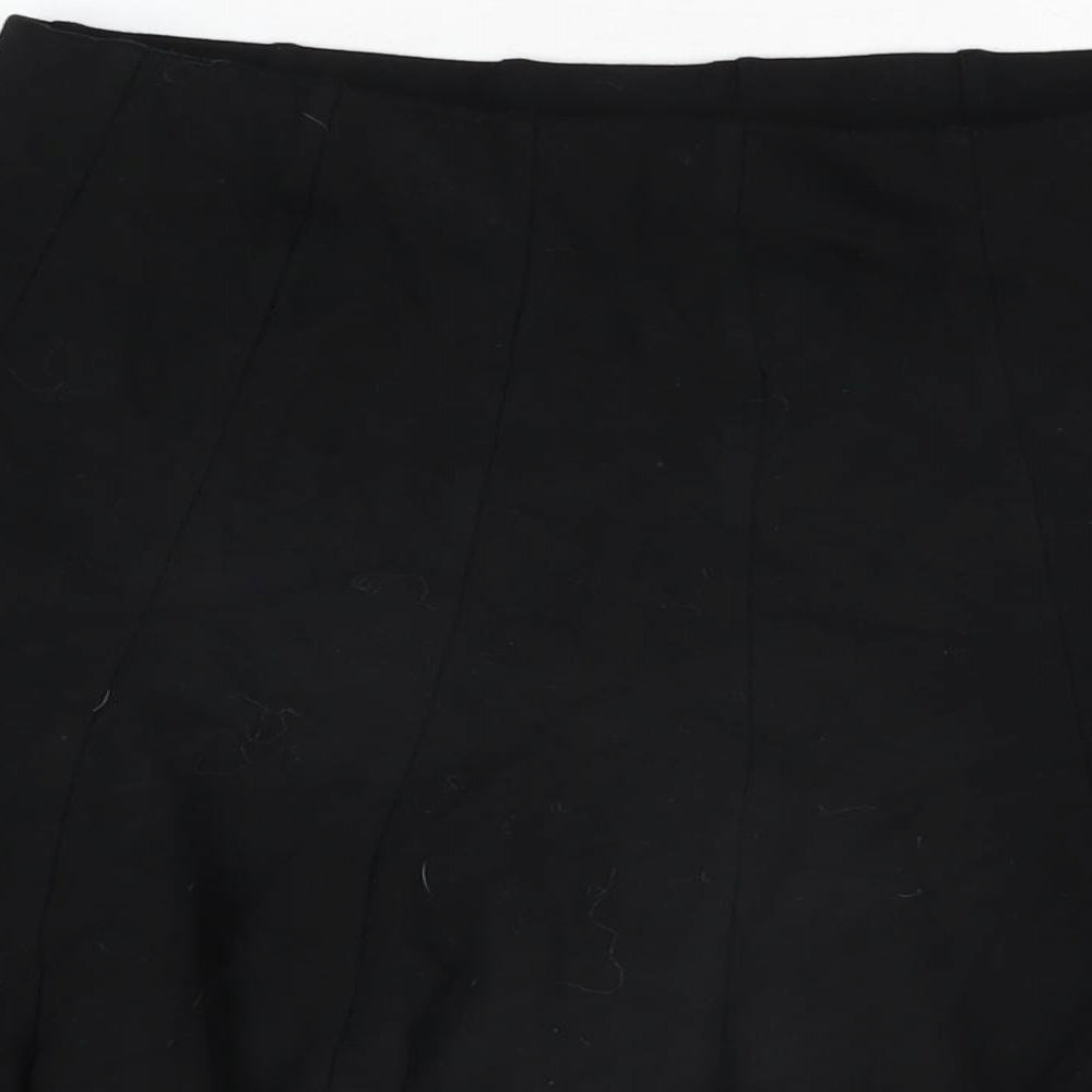 Marks and Spencer Womens Black Viscose Skater Skirt Size 14