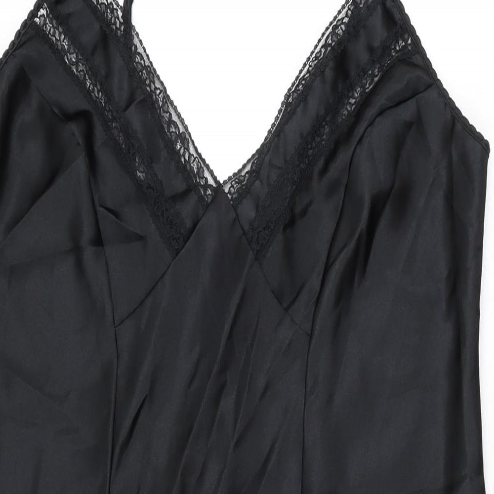 Marks and Spencer Womens Black Solid Polyester Cami Dress Size 16