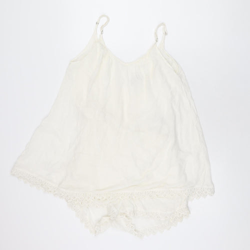 VILA Womens White Viscose Playsuit One-Piece Size S Pullover