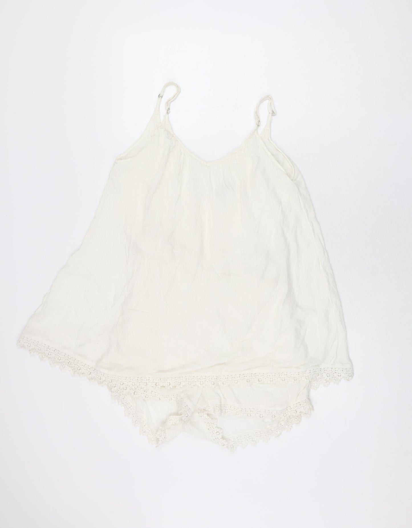 VILA Womens White Viscose Playsuit One-Piece Size S Pullover