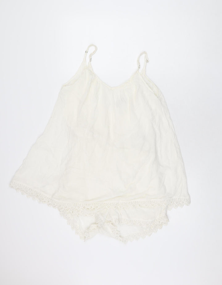 VILA Womens White Viscose Playsuit One-Piece Size S Pullover