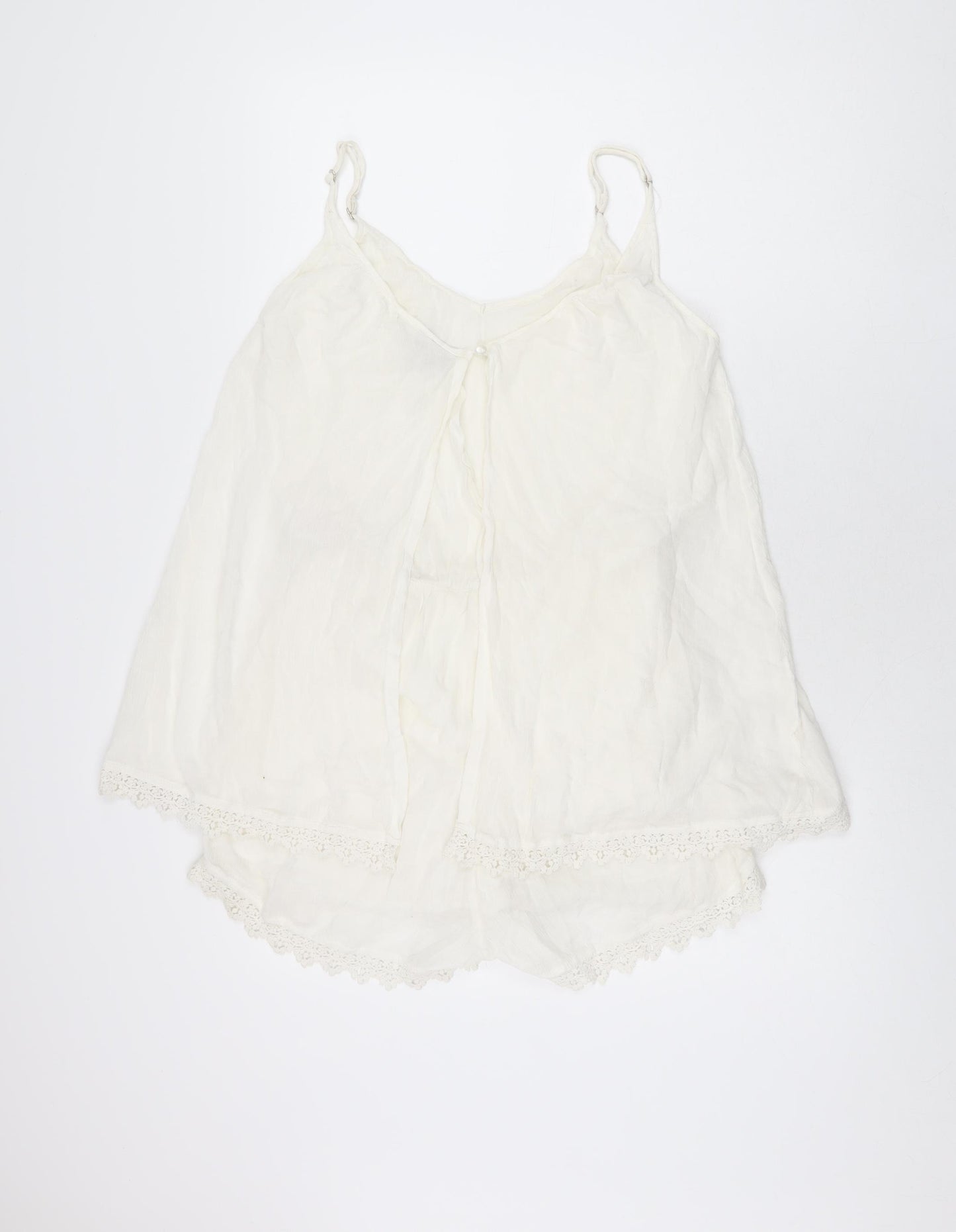 VILA Womens White Viscose Playsuit One-Piece Size S Pullover