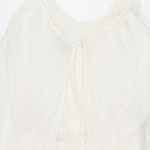 VILA Womens White Viscose Playsuit One-Piece Size S Pullover