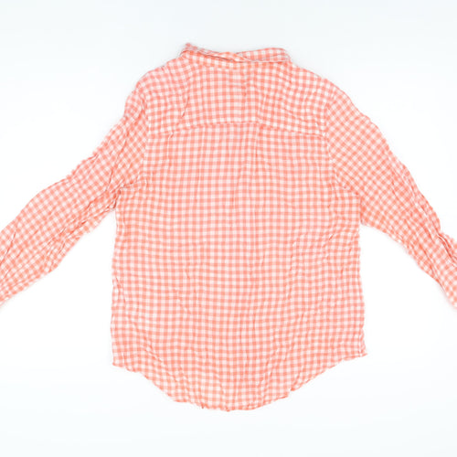 Gap Womens Red Geometric Cotton Basic Button-Up Size M Collared - Gingham