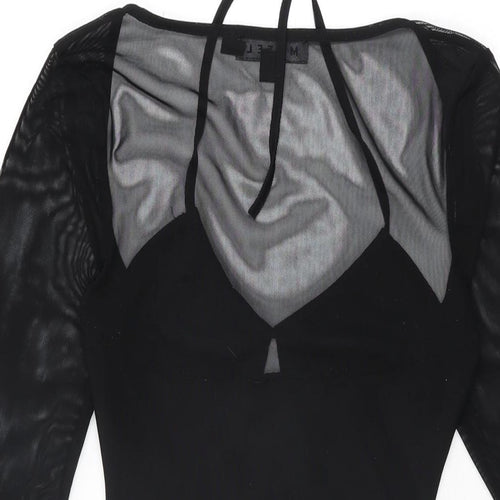 Motel Womens Black Nylon Bodycon Size XS Square Neck Pullover