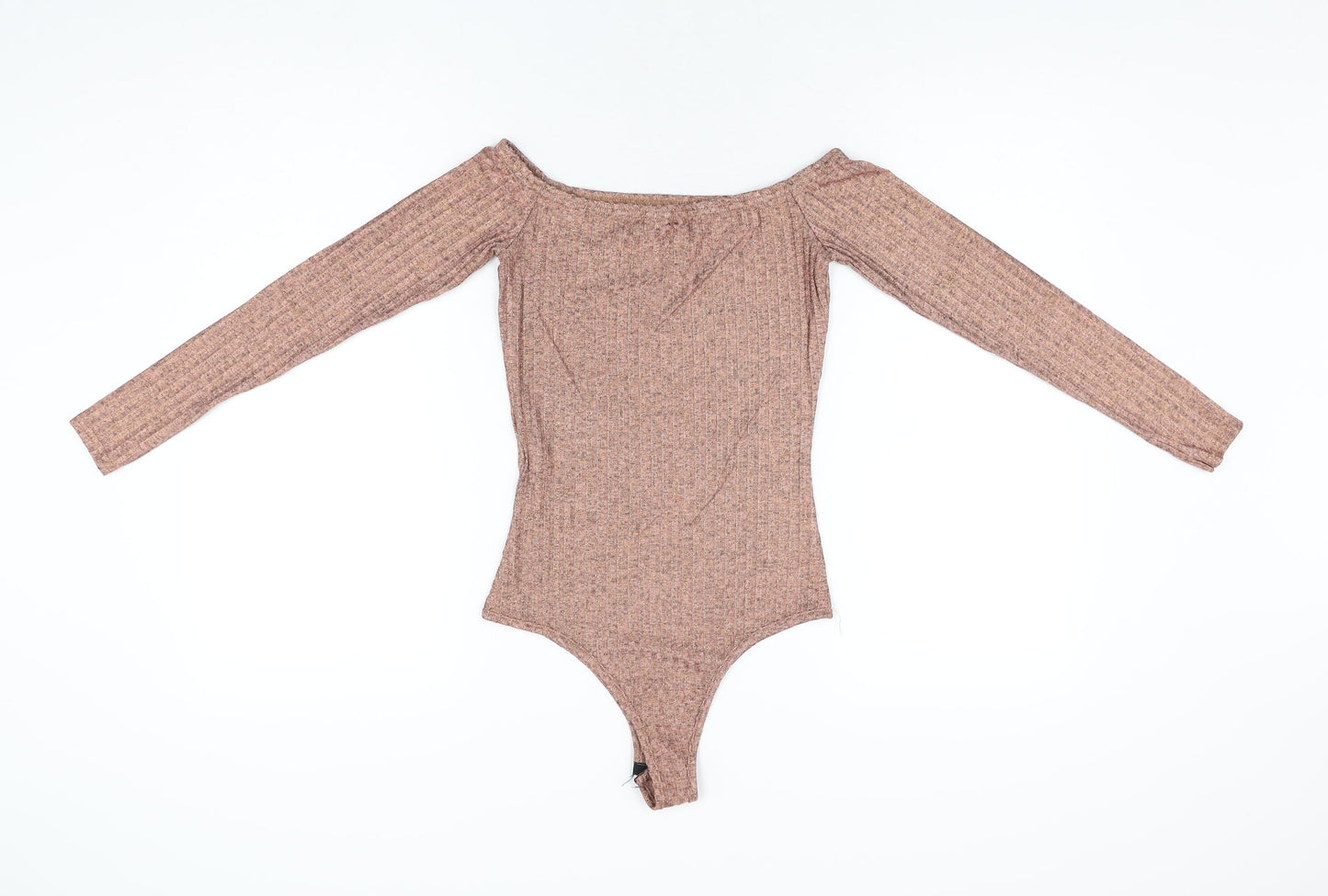 PRETTYLITTLETHING Womens Gold Polyester Bodysuit One-Piece Size 8 Snap