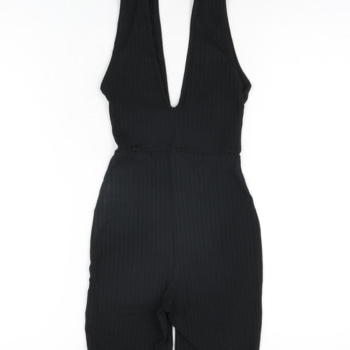 PRETTYLITTLETHING Womens Black Polyester Playsuit One-Piece Size 6 L6 in Pullover
