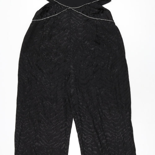 Topshop Womens Black Geometric Polyester Jumpsuit One-Piece Size 12 L29 in Zip