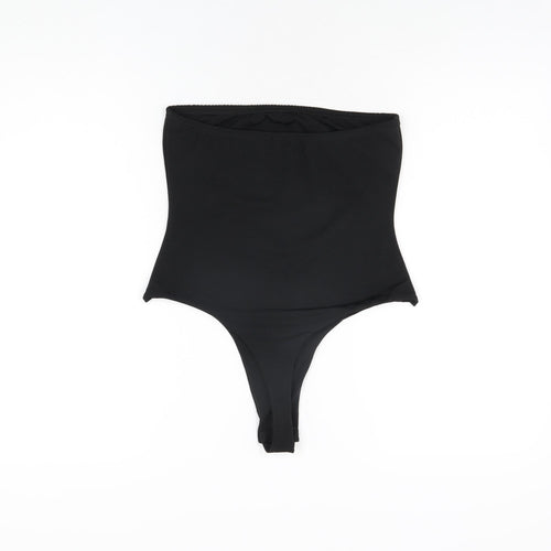 PRETTYLITTLETHING Womens Black Polyester Bodysuit One-Piece Size 12 Snap