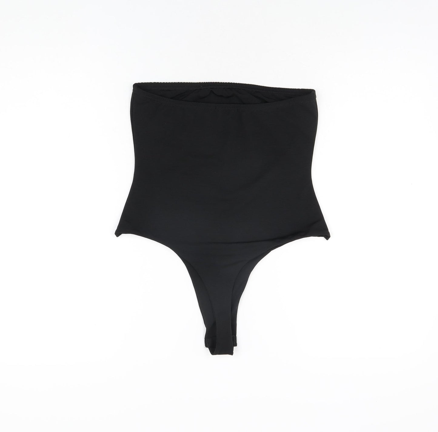 PRETTYLITTLETHING Womens Black Polyester Bodysuit One-Piece Size 12 Snap