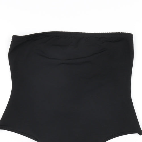 PRETTYLITTLETHING Womens Black Polyester Bodysuit One-Piece Size 12 Snap