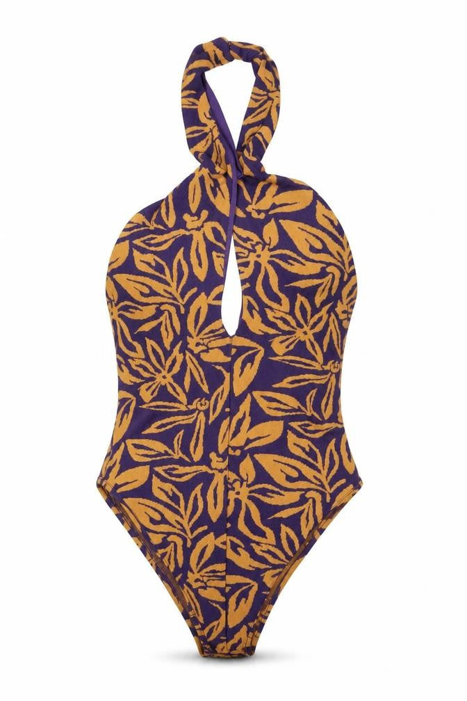 Zara Womens Purple Floral Polyester Bodysuit One-Piece Size S Snap