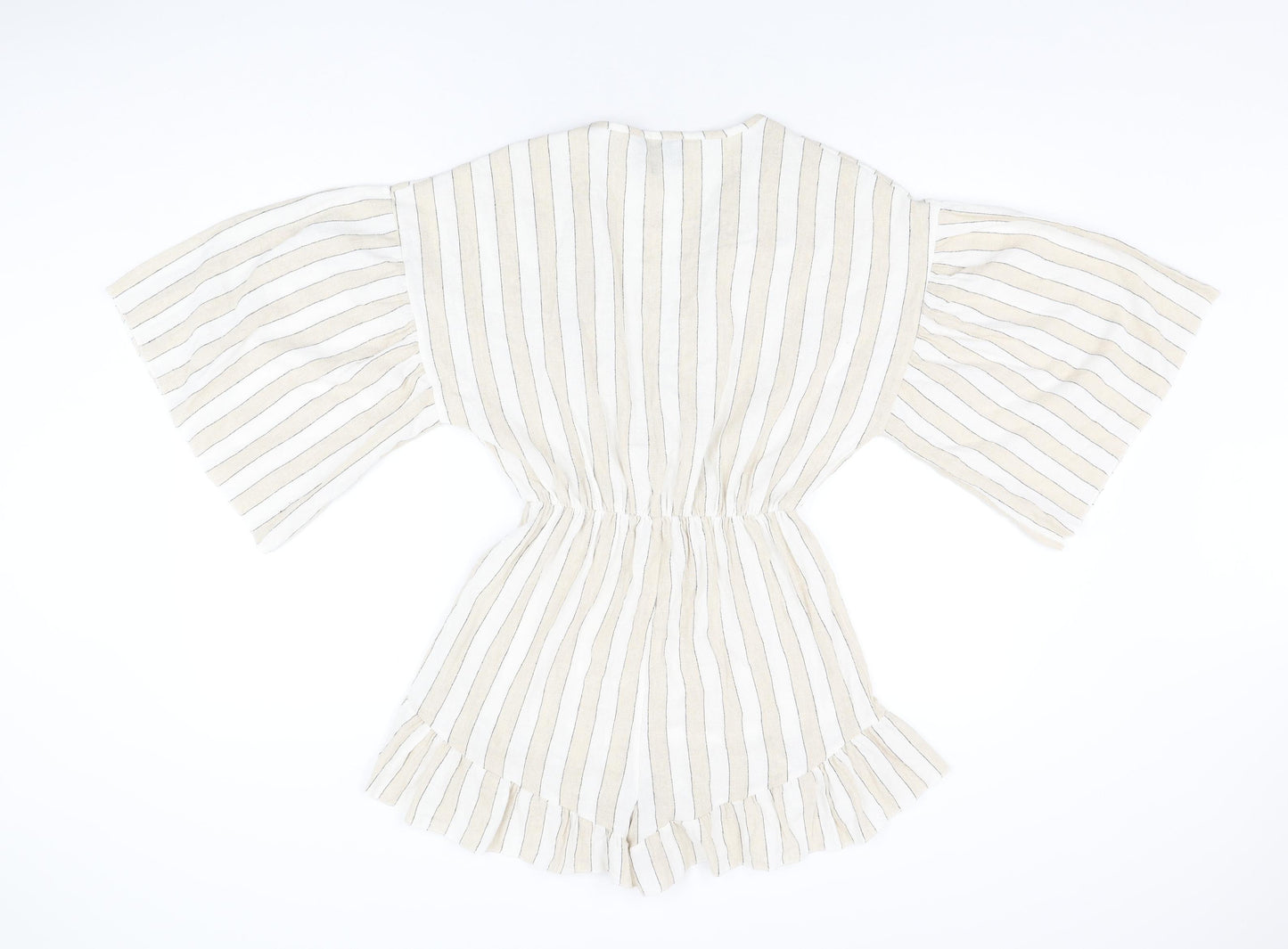 Goldie Womens Beige Striped Cotton Playsuit One-Piece Size S Pullover